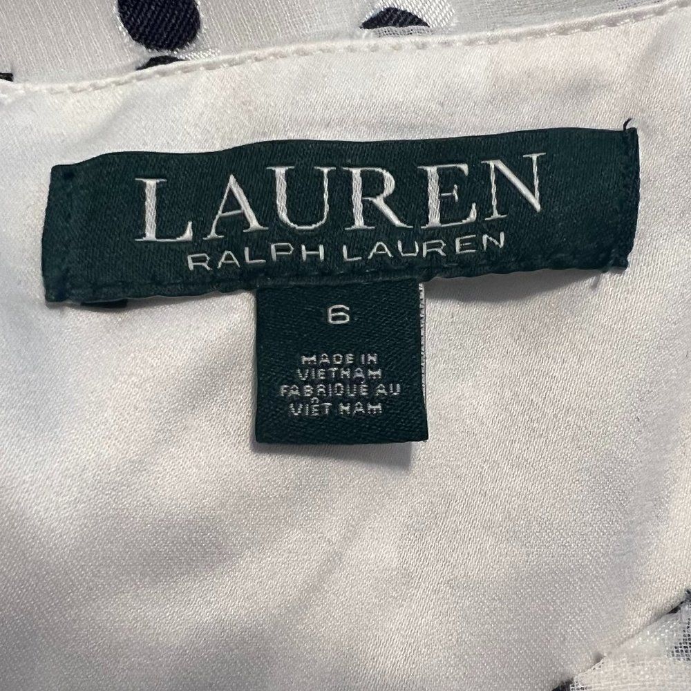 Lauren Ralph Lauren Sleeveless Polka Dot Ruffle Dress Size 6 - Picture 8 of 8